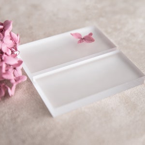 Acrylic card holder table number holder made of frosted glass, stand for sign image 2