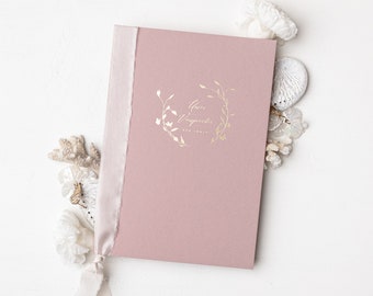 Wedding vows with gold embossing - wedding vow book DIN A5 wedding in Dusty Rose