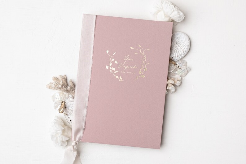 Wedding vows with gold embossing wedding vow book DIN A5 wedding in Dusty Rose image 1