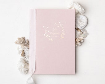 Eheversprechen mit Heißfolienprägung in Gold - Ehegelübde Buch DIN A5 Hochzeit in Blossom