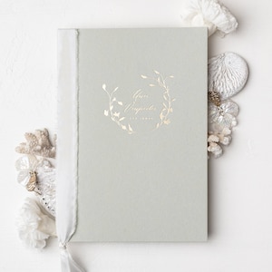 Eheversprechen mit Goldprägung - Ehegelübde Buch DIN A5 Hochzeit in Hell Eucalyptus