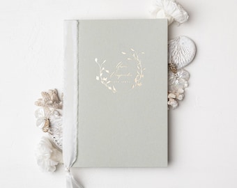 Wedding vows with gold embossing - wedding vow book DIN A5 wedding in light eucalyptus