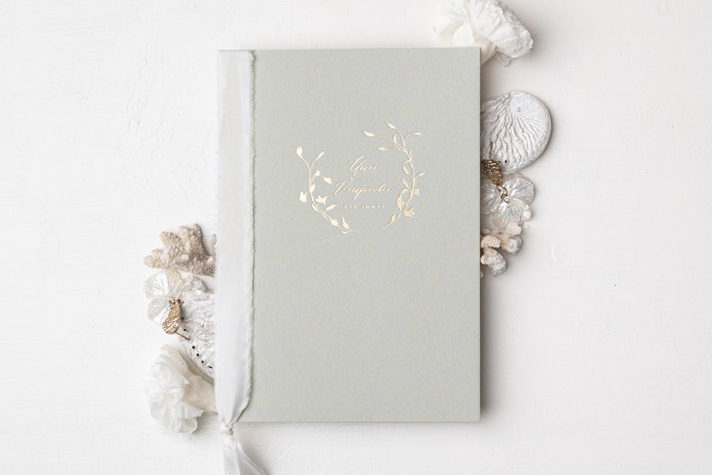 Wedding vows with gold embossing wedding vow book DIN A5 wedding Hell Eucalyptus