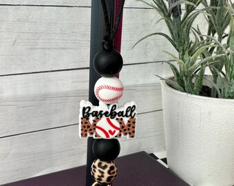 Baseball Mom Leopard Freshie Hanger