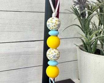 Floral yellow and blue Freshie Hanger