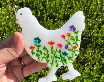 White  Floral Chicken