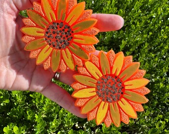 Orange Sunflower Vent Clips