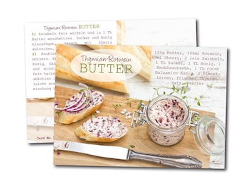 Rezept Postkarte - Thymian Rotwein Butter