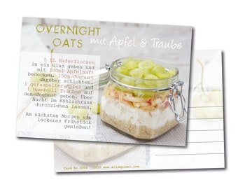 Rezept Postkarte - Overnight Oats mit Apfel