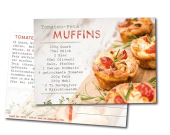 Rezept Postkarte - Tomaten Feta Muffins