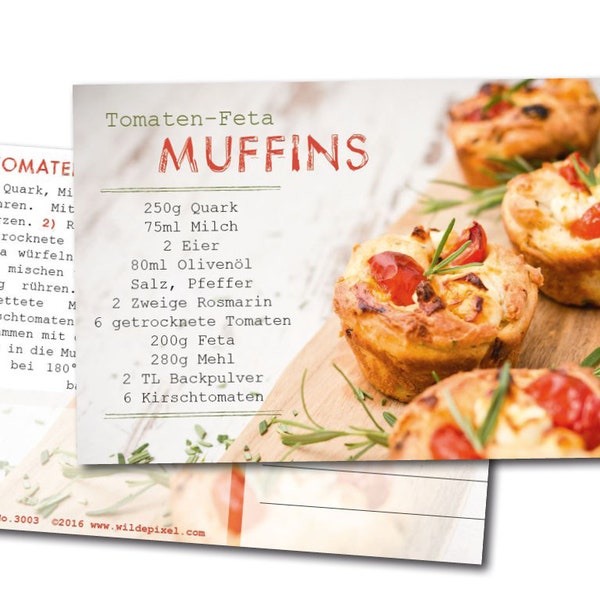 Rezept Postkarte - Tomaten Feta Muffins