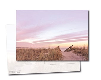 Postkarte: Über die Dünen zum Meer