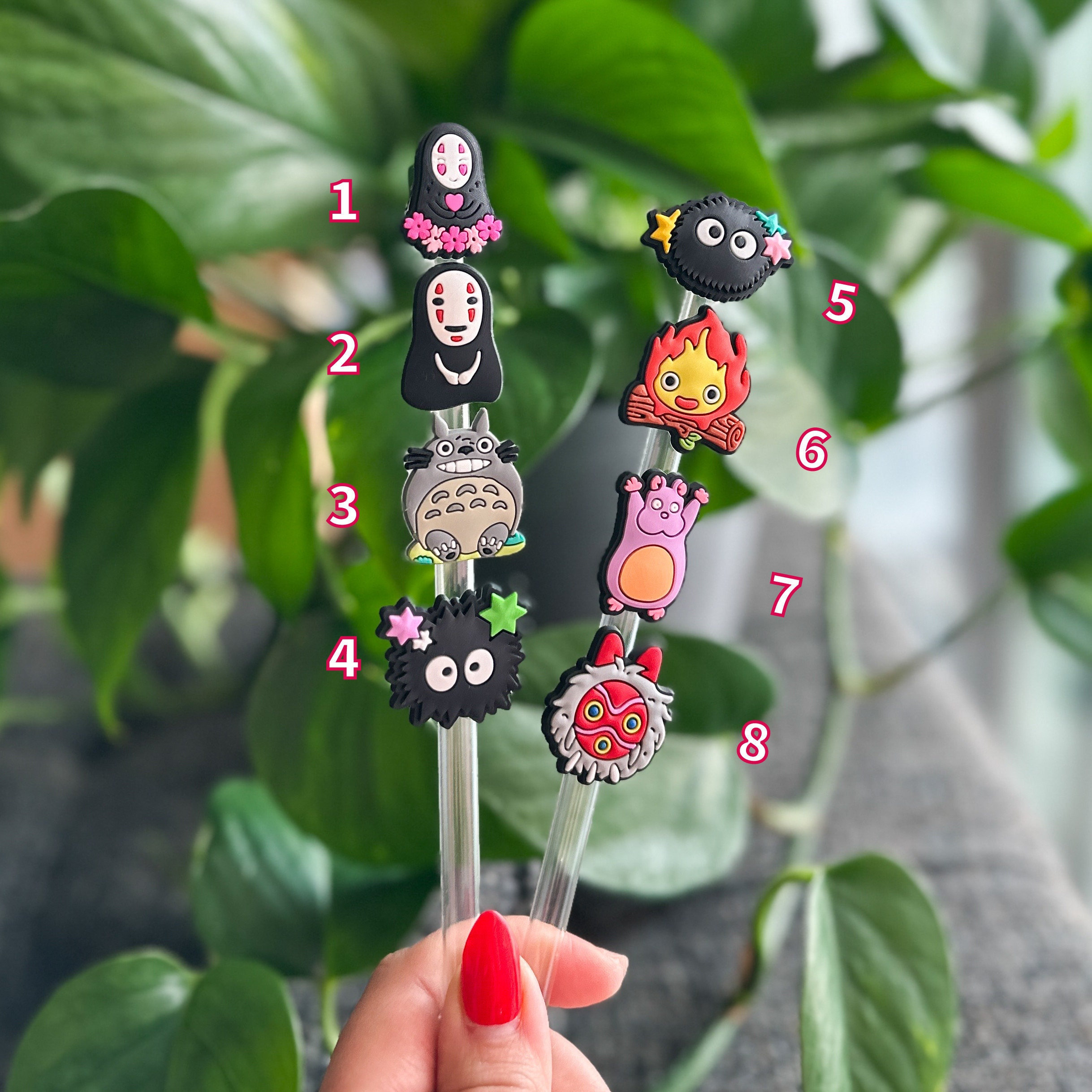 Anime Straw Topper, Cute Straw Charms, soot sprite, no face, anime Straw  Topper, Cute Straw Charms, Trendy Coffee toppers, fall kawaii cup