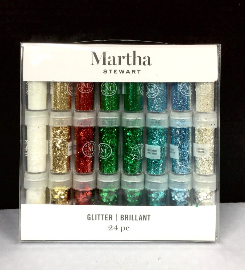 Martha Stewart Glitter Christmas Medley 24 Pc. Set Etsy