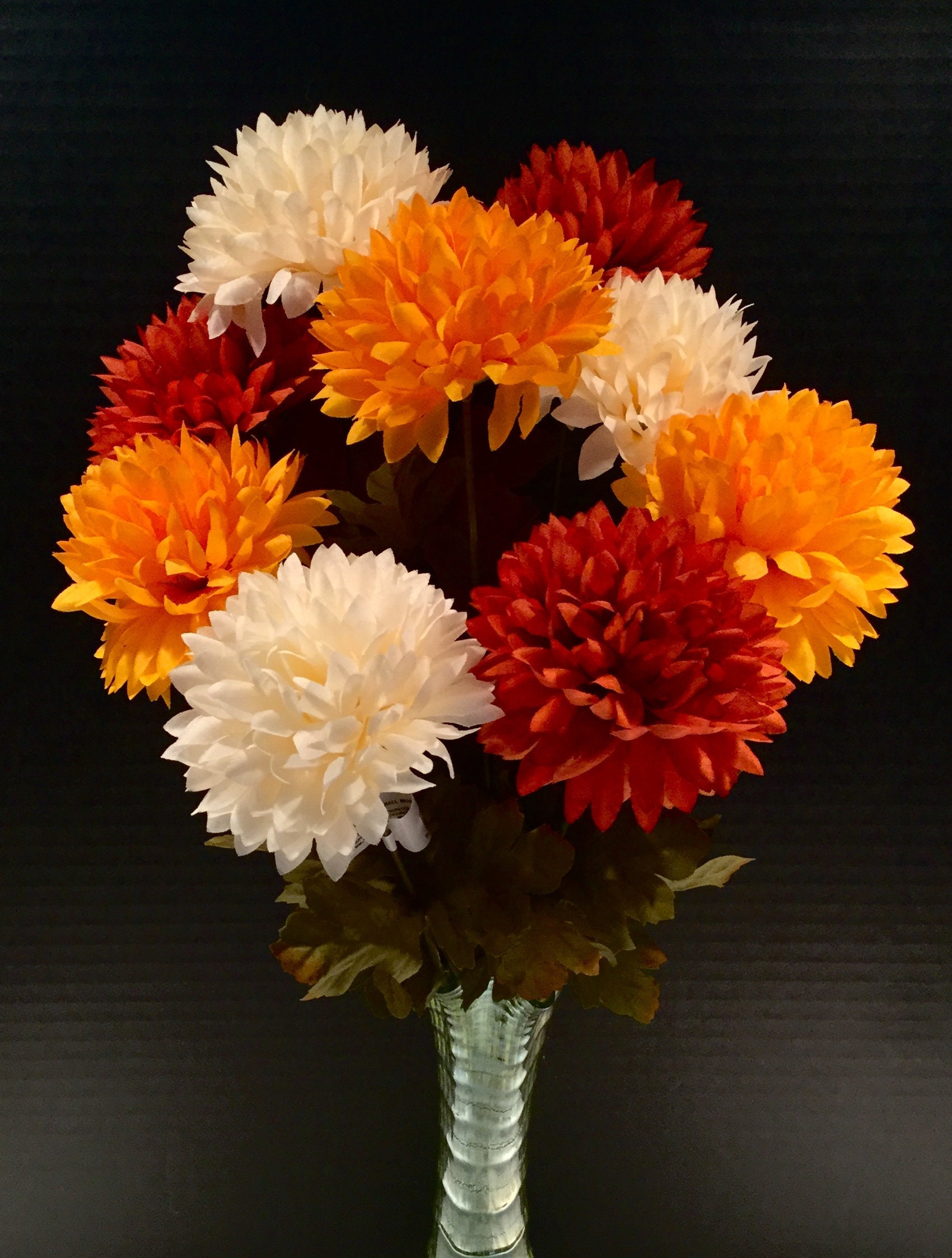 Fall Artificial Mum Bush 8.5 x 18 Inches Etsy