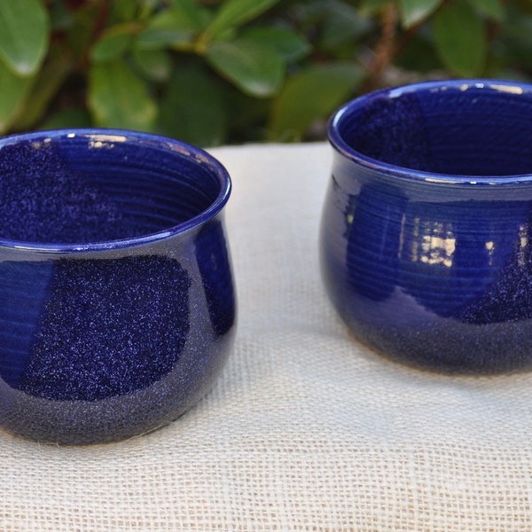 2 Müsli-Schalen Keramik - dunkelblau