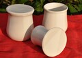 Butter dish, butter cooler, water-cooled, French, made of ceramic, cream white, satin finish, 125 g