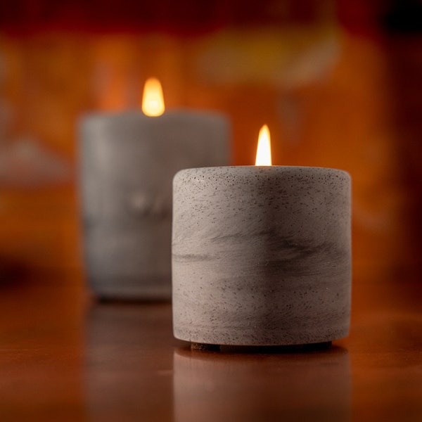 Small Concrete Jar Candle | Concrete Candle | Reusable Jar | Soy Candle |  Handmade Concrete | Concrete Décor | Home Again Studios