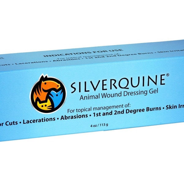 Gel de pansement Silverquine Tube de 4 oz, pour les coupures, les irritations, antibactérien, antifongique, antilevure, utilisation sur la teigne, les points chauds et plus encore