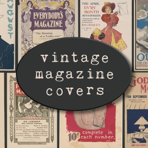 Capas de revistas vintage e itens efêmeros para impressão