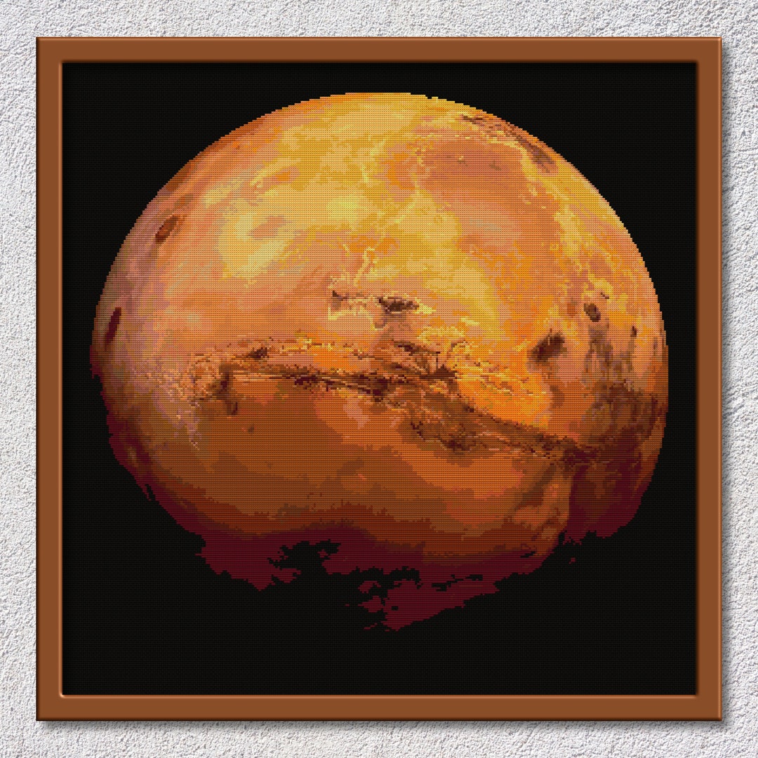 Mars Cross Stitch Pattern, Planetary Embroidery, Celestial Cross Stitch ...