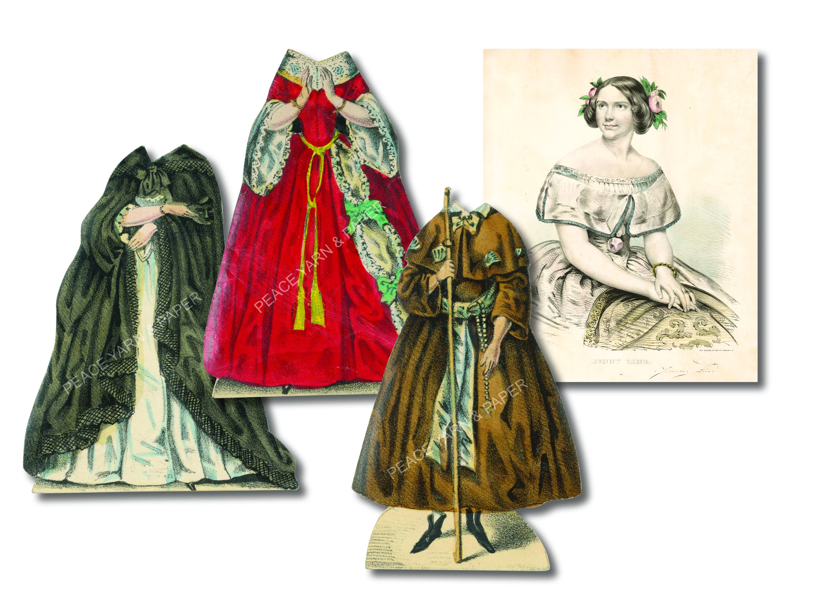 Jenny Lind Vintage Paper Doll Printables Etsy UK
