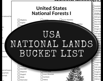 USA National Parks List, US Parks Services Bucket List, National Parks Travel List