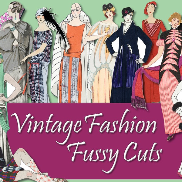 Vintage Fashion Fussy Cuts