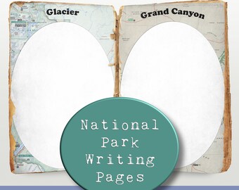 National Parks Maps Journal Page Prints