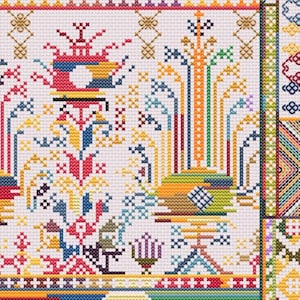 Vintage Sampler Cross Stitch Pattern, Cross Stitch Sampler, Pattern Download