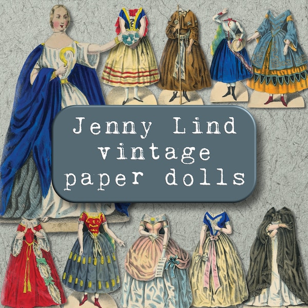 Jenny Lind Vintage Papierpuppe Printables