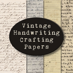 Antique Handwriting Crafting Paper Prints