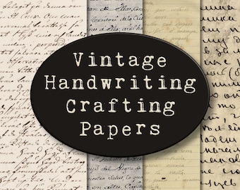 Antique Handwriting Crafting Paper Prints