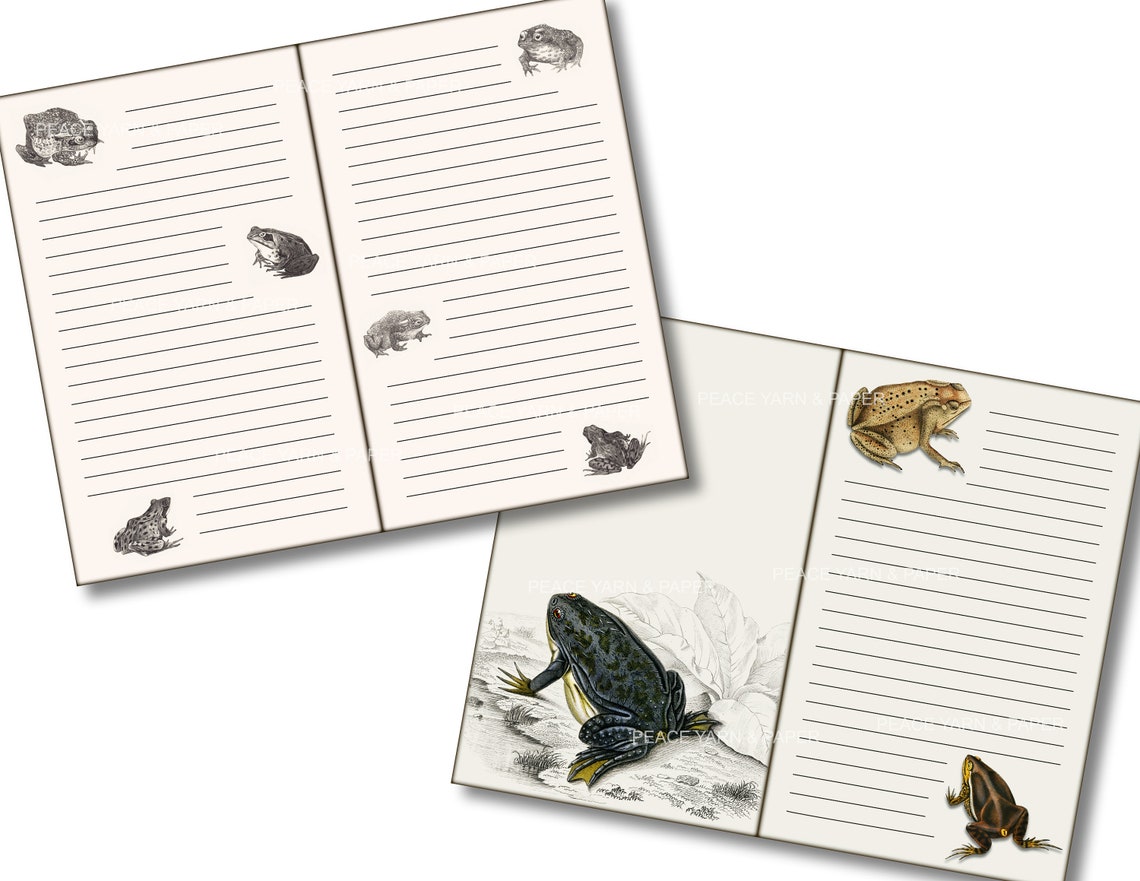 Frog Themed Printable Journal Pages Etsy