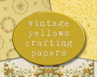 Vintage gele achtergrond dagboekpagina's, geel knutselpapier