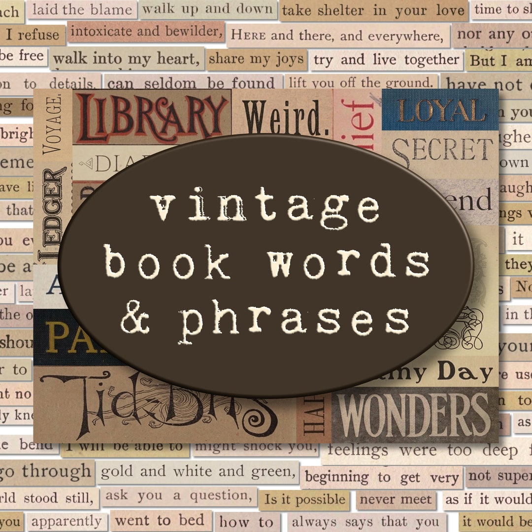 Vintage Words & Phrases Printable Digital Download Etsy
