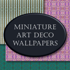 Miniature Art Deco Tapete, Puppenhaus-Weinlese Tapete