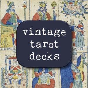 Vintage Tarot Card Decks to Print, Divination Printable, Digital Download Tarot Cards