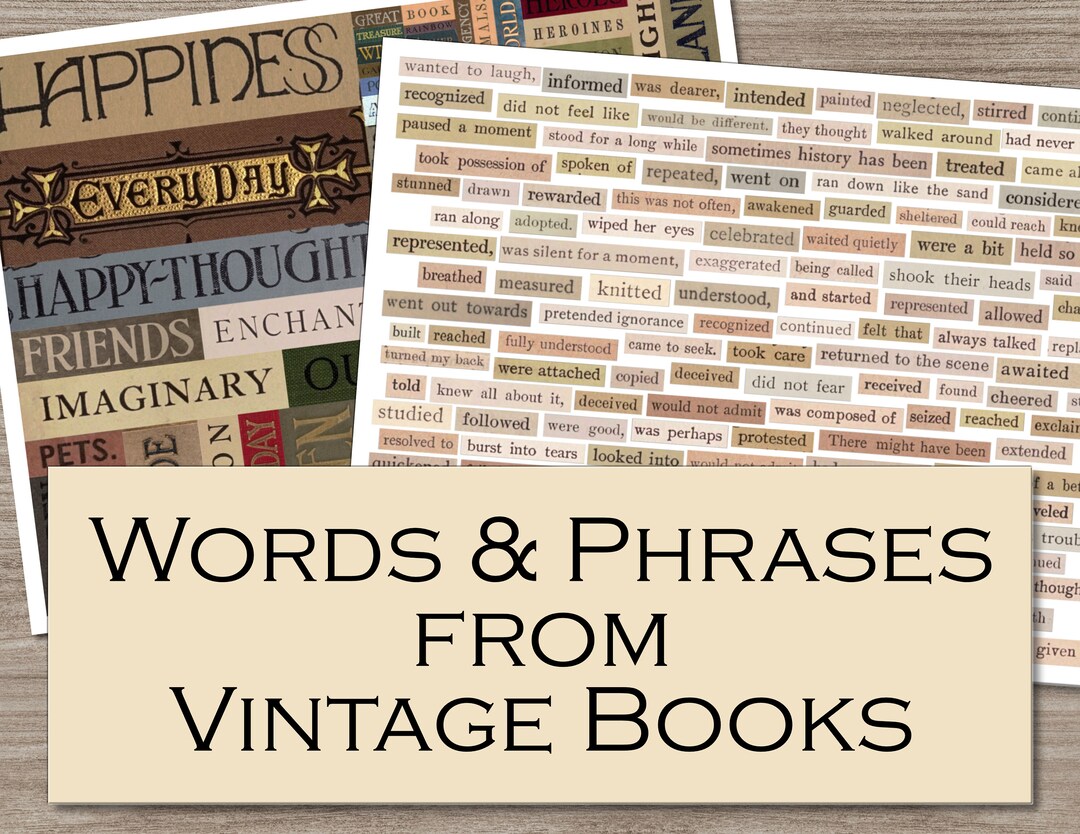 Vintage Words & Phrases Printable Digital Download Etsy