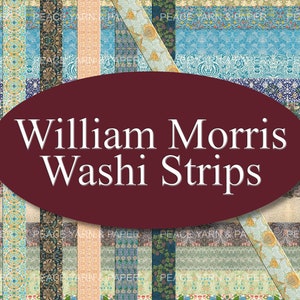 William Morris Washi Digital Prints, Journal Ephemera, Scrapbook Prints, Washi Tape Printable, Digital Ephemera