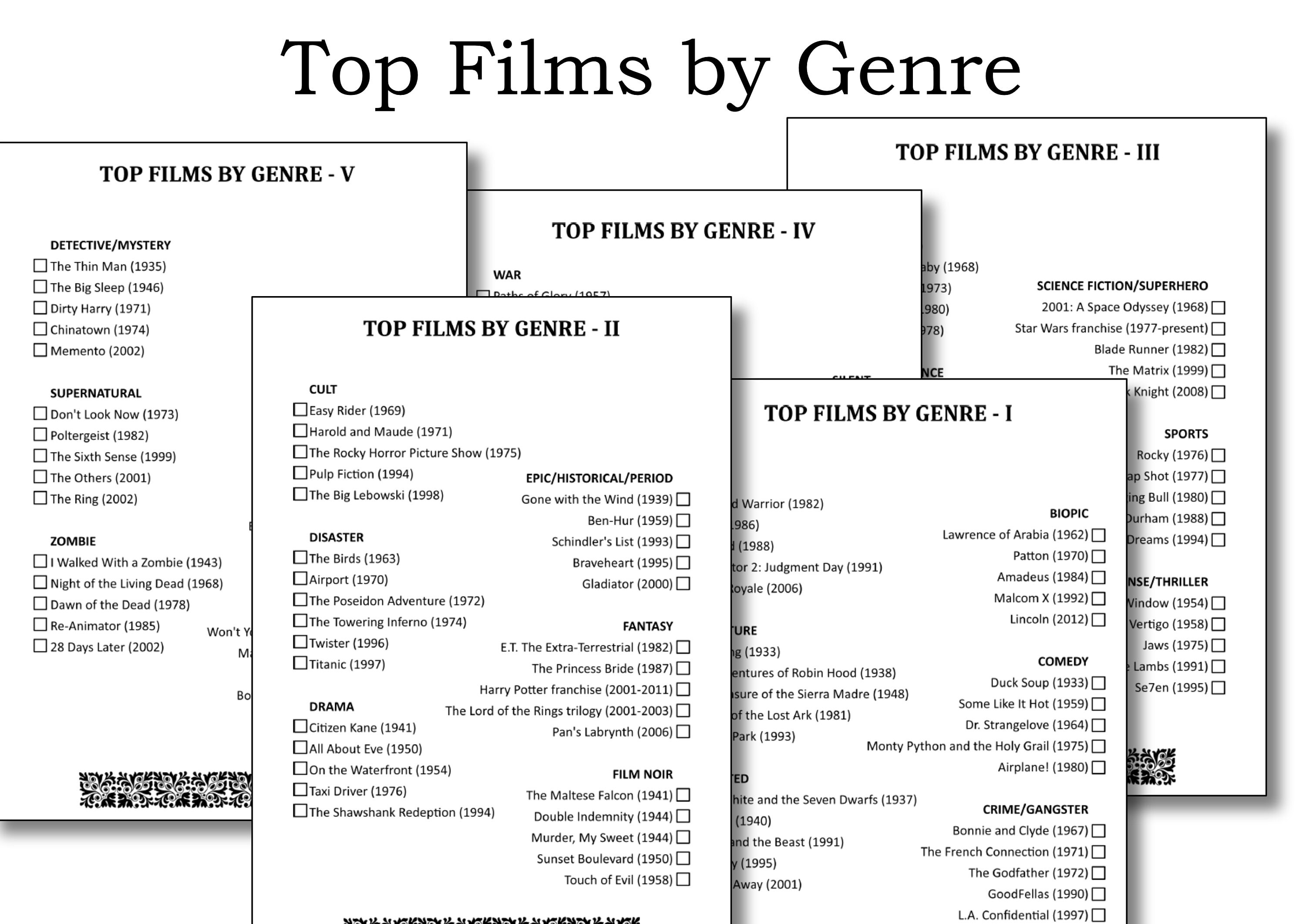 Ultimate Movie Bucket List Etsy