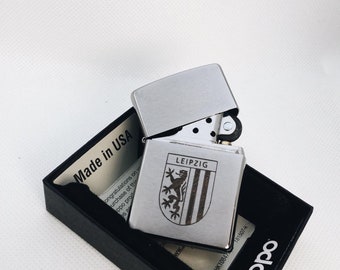 Zippo mit Gravur des Leipziger Wappens