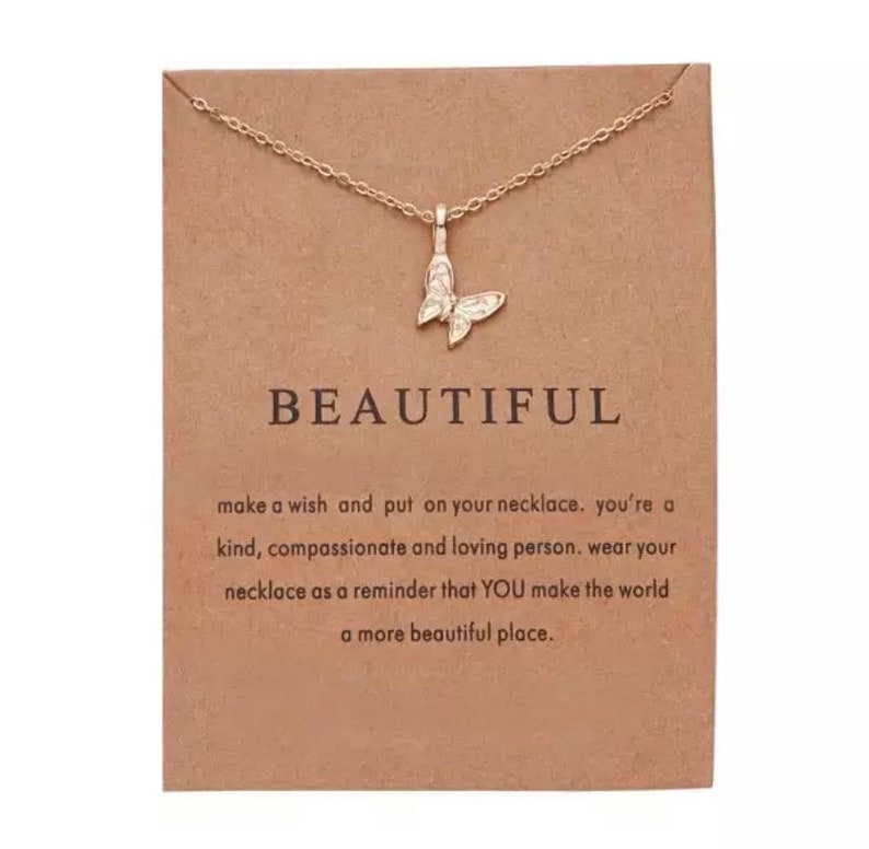 Necklace With Meaning Message Card Necklace Meaningful Gift Etsy