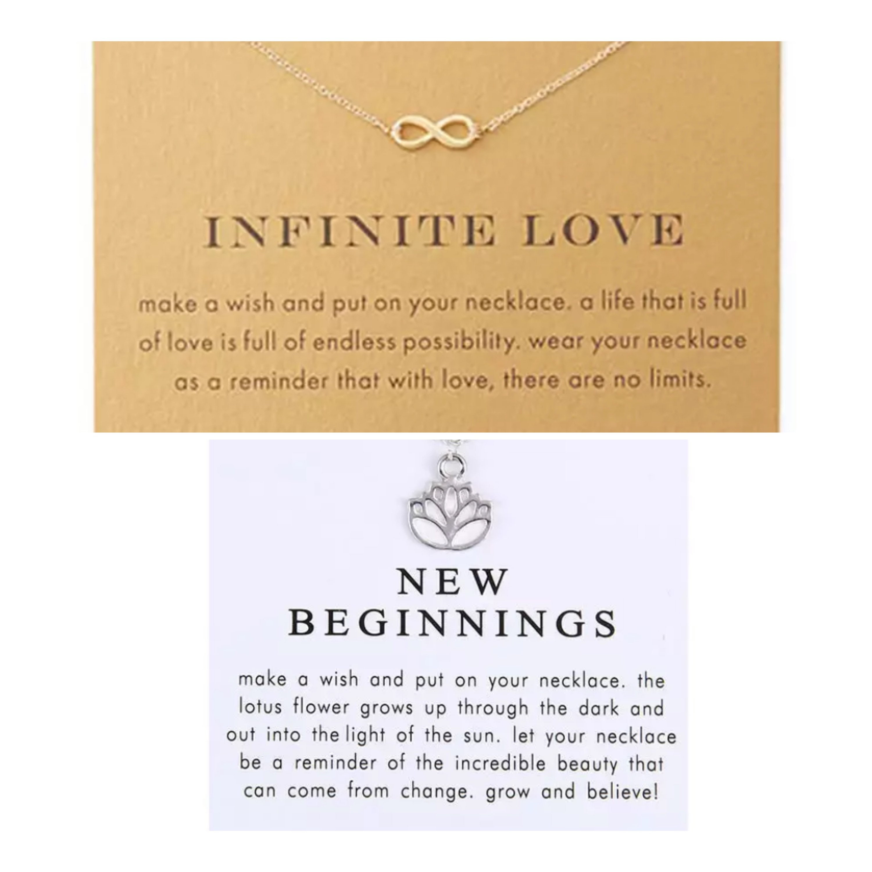 Necklace With Meaning Message Card Necklace Meaningful Gift Etsy UK