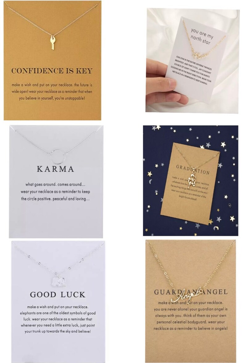 Necklace With Meaning Message Card Necklace Meaningful Gift Etsy UK