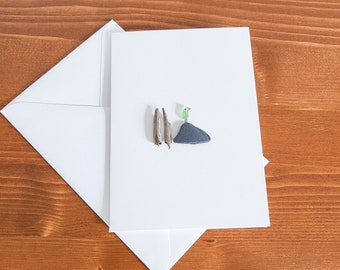 Andressâ - Greetings from the beach - Handmade greeting cards with sea glass, stones and driftwood from Rügen