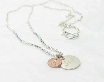 Andressa-necklace-Your name-with 3 letters 925 sterling silver-embossed by hand