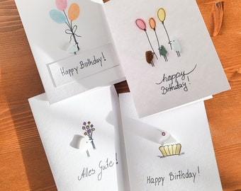 Andressâ - birthday cards - with real sea glass from the Baltic Sea