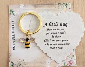 Bee Gifts, Gift for Friend, Friendship Gifts for Women,Good Friends, Thinking of You, Bee Keychain, Bee Lover, Bumblebee, Bee For Mom