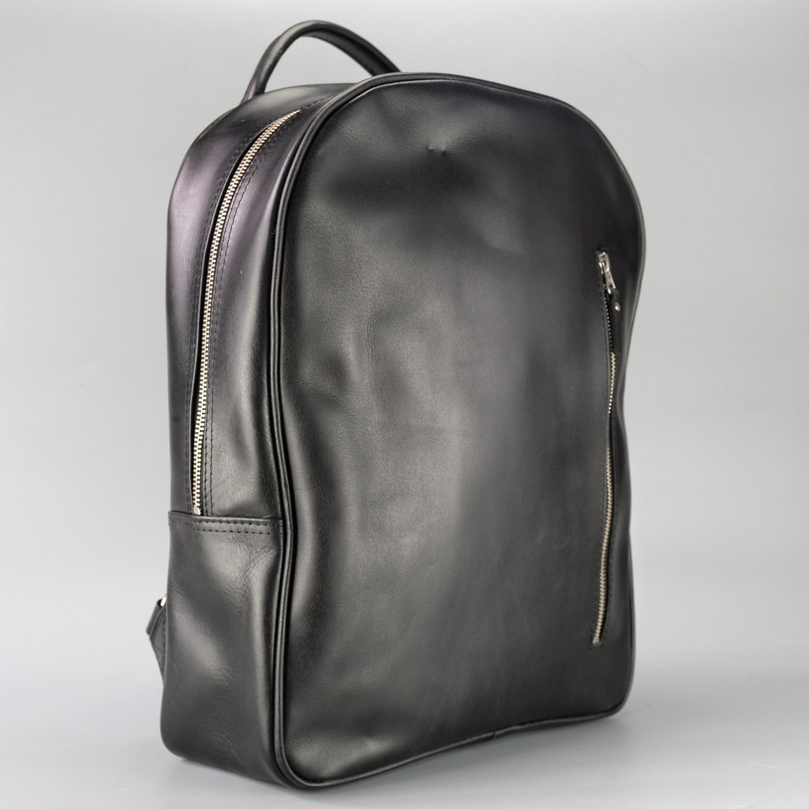 Black Leather Backpack Backpack men laptop Mens Backpack | Etsy